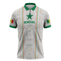 Custom Senegal Football 2026 Zipper Polo Shirt Car Rapide-Inspired Pattern