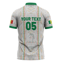 Custom Senegal Football 2026 Zipper Polo Shirt Car Rapide-Inspired Pattern