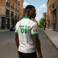 Custom Senegal Football 2026 Zipper Polo Shirt Car Rapide-Inspired Pattern