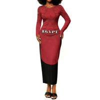 Custom Egypt Football 2026 Long Sleeve Bodycon Dress Go Pharaohs Special Style
