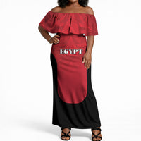 Custom Egypt Football 2026 Off Shoulder Maxi Dress Go Pharaohs Special Style