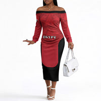 Custom Egypt Football 2026 Off The Shoulder Long Sleeve Dress Go Pharaohs Special Style