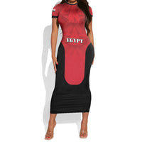 Custom Egypt Football 2026 Short Sleeve Bodycon Dress Go Pharaohs Special Style