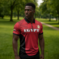 Custom Egypt Football 2026 Zipper Polo Shirt Go Pharaohs Special Style