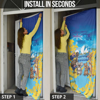 Happy Australia Flag Day Door Cover Aussie Animals Grunge Style
