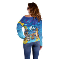 Happy Australia Flag Day Off Shoulder Sweater Aussie Animals Grunge Style