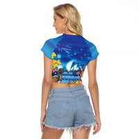 Happy Australia Flag Day Raglan Cropped T Shirt Aussie Animals Grunge Style