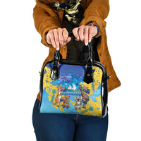 Happy Australia Flag Day Shoulder Handbag Aussie Animals Grunge Style