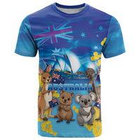 Happy Australia Flag Day T Shirt Aussie Animals Grunge Style