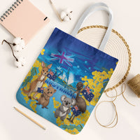 Happy Australia Flag Day Tote Bag Aussie Animals Grunge Style
