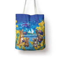 Happy Australia Flag Day Tote Bag Aussie Animals Grunge Style