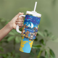 Happy Australia Flag Day Tumbler With Handle Aussie Animals Grunge Style