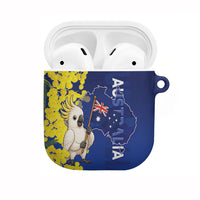 Australia Cockatoo AirPods Case Aussie Flag With Golden Wattle
