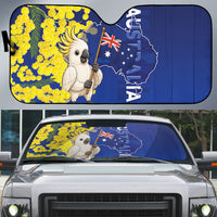 Australia Cockatoo Auto Sun Shade Aussie Flag With Golden Wattle