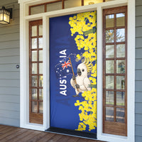 Australia Cockatoo Door Cover Aussie Flag With Golden Wattle