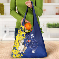 Australia Cockatoo Grocery Bag Aussie Flag With Golden Wattle