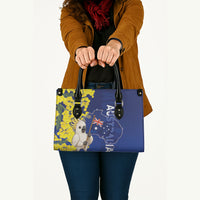 Australia Cockatoo Leather Bag Aussie Flag With Golden Wattle