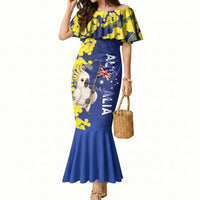 Australia Cockatoo Mermaid Dress Aussie Flag With Golden Wattle