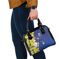 Australia Cockatoo Shoulder Handbag Aussie Flag With Golden Wattle
