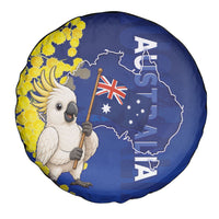 Australia Cockatoo Spare Tire Cover Aussie Flag With Golden Wattle