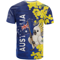 Australia Cockatoo T Shirt Aussie Flag With Golden Wattle