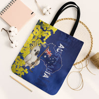 Australia Cockatoo Tote Bag Aussie Flag With Golden Wattle