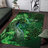 Personalized Ireland Celtic Area Rug Irish Roots Dragon Soul - Wonder Print Shop