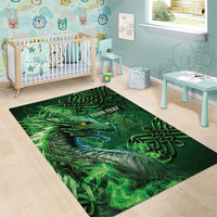 Personalized Ireland Celtic Area Rug Irish Roots Dragon Soul - Wonder Print Shop