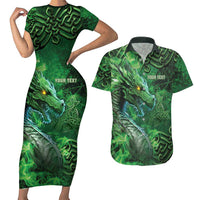 Personalized Ireland Celtic Couples Matching Short Sleeve Bodycon Dress and Hawaiian Shirt Irish Roots Dragon Soul - Wonder Print Shop