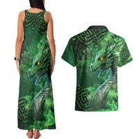 Personalized Ireland Celtic Couples Matching Tank Maxi Dress and Hawaiian Shirt Irish Roots Dragon Soul - Wonder Print Shop
