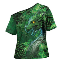 Personalized Ireland Celtic Cross Shoulder Shirt Irish Roots Dragon Soul - Wonder Print Shop