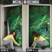 Personalized Ireland Celtic Door Cover Irish Roots Dragon Soul - Wonder Print Shop