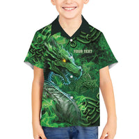 Personalized Ireland Celtic Family Matching Short Sleeve Bodycon Dress and Hawaiian Shirt Irish Roots Dragon Soul - Wonder Print Shop