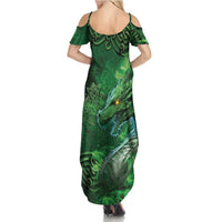 Personalized Ireland Celtic Family Matching Summer Maxi Dress and Hawaiian Shirt Irish Roots Dragon Soul - Wonder Print Shop