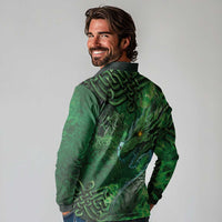 Personalized Ireland Celtic Long Sleeve Polo Shirt Irish Roots Dragon Soul - Wonder Print Shop