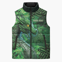Personalized Ireland Celtic Sleeveless Puffer Jacket Irish Roots Dragon Soul - Wonder Print Shop