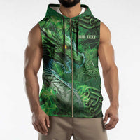 Personalized Ireland Celtic Sleeveless Zip Hoodie Irish Roots Dragon Soul - Wonder Print Shop