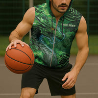 Personalized Ireland Celtic Sleeveless Zip Hoodie Irish Roots Dragon Soul - Wonder Print Shop