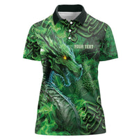 Personalized Ireland Celtic Women Polo Shirt Irish Roots Dragon Soul - Wonder Print Shop