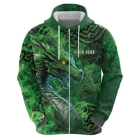 Personalized Ireland Celtic Zip Hoodie Irish Roots Dragon Soul - Wonder Print Shop