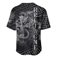 Brittany Celtic Cross Baseball Jersey Fantasy Celtic Dragon - Wonder Print Shop