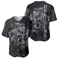 Brittany Celtic Cross Baseball Jersey Fantasy Celtic Dragon - Wonder Print Shop