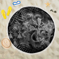 Brittany Celtic Cross Beach Blanket Fantasy Celtic Dragon - Wonder Print Shop