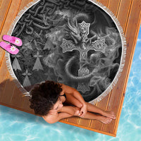 Brittany Celtic Cross Beach Blanket Fantasy Celtic Dragon - Wonder Print Shop