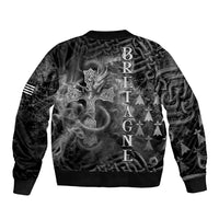 Brittany Celtic Cross Bomber Jacket Fantasy Celtic Dragon - Wonder Print Shop