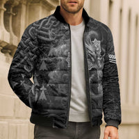 Brittany Celtic Cross Bomber Puffer Jacket Fantasy Celtic Dragon - Wonder Print Shop