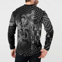 Brittany Celtic Cross Button Sweatshirt Fantasy Celtic Dragon - Wonder Print Shop