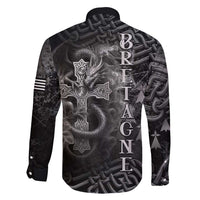 Brittany Celtic Cross Family Matching Long Sleeve Bodycon Dress and Hawaiian Shirt Fantasy Celtic Dragon - Wonder Print Shop