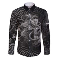 Brittany Celtic Cross Family Matching Off Shoulder Short Dress and Hawaiian Shirt Fantasy Celtic Dragon - Wonder Print Shop