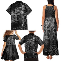 Brittany Celtic Cross Family Matching Tank Maxi Dress and Hawaiian Shirt Fantasy Celtic Dragon - Wonder Print Shop